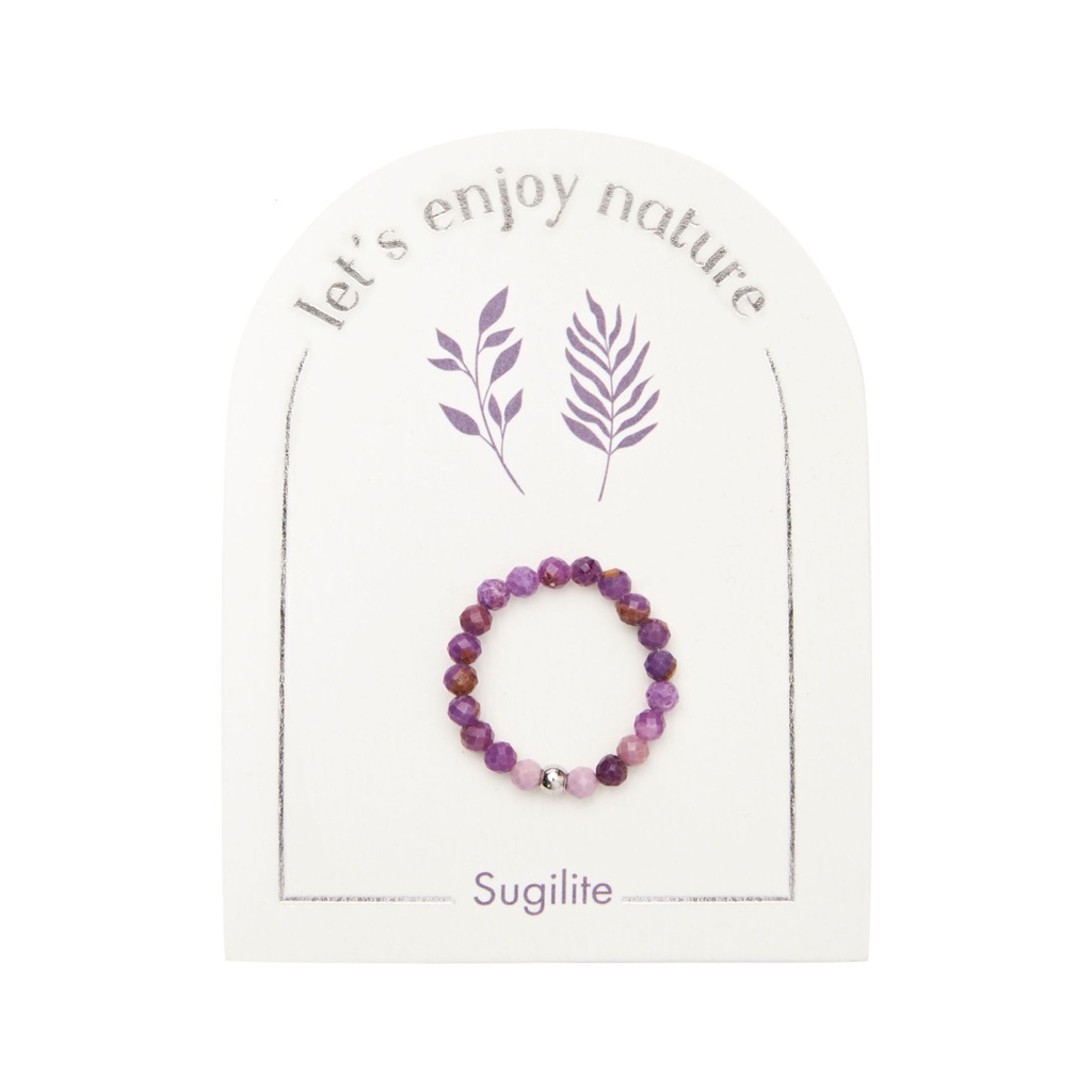 HCA - elastisches Ring - Let’s enjoy nature - Sugilit - Edelstahl