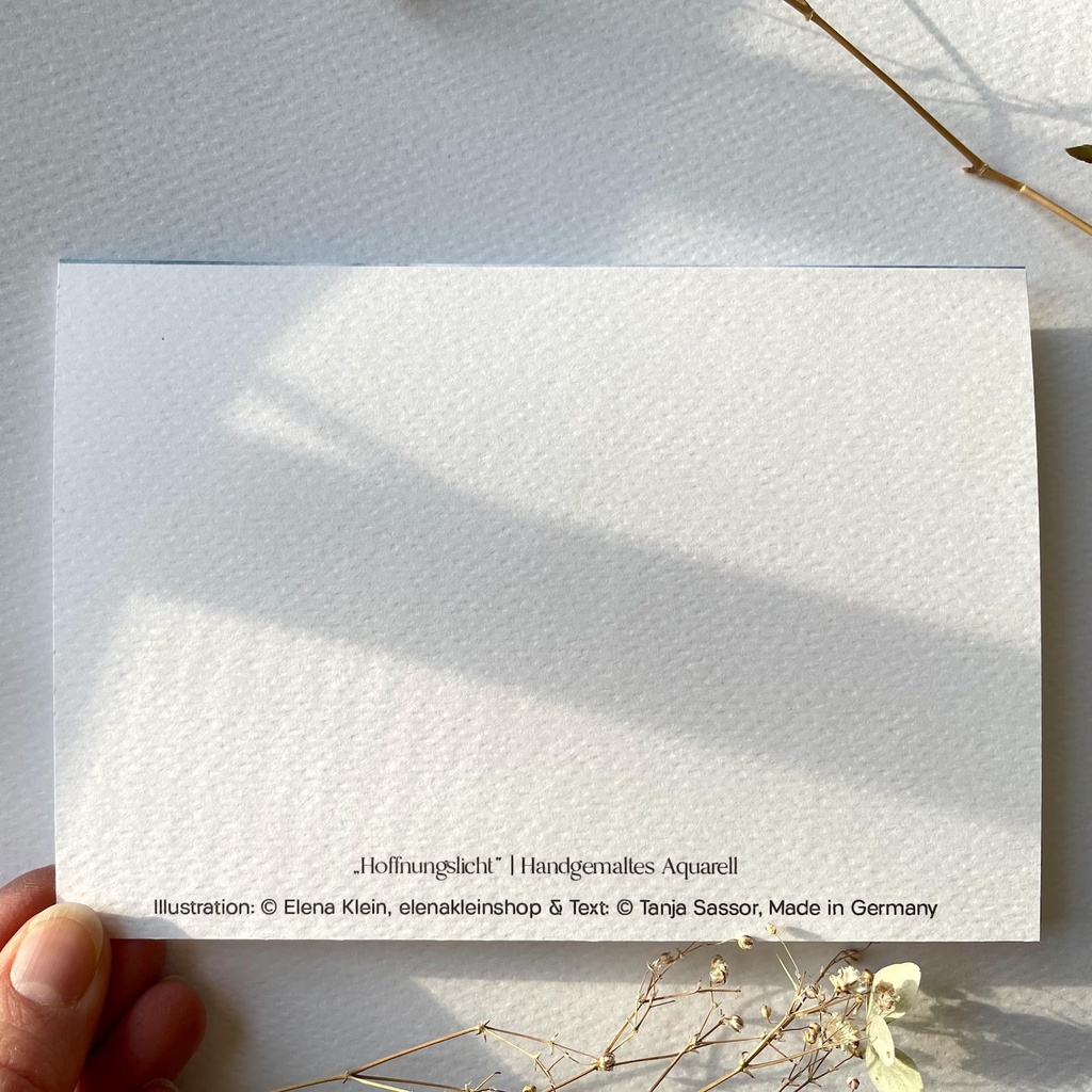Elena Klein - Klappkarte mit Umschlag - Trauerkarte - In der Weite des Horizonts geht eine Hoffnung auf, die unserem Herzen Licht schenkt.