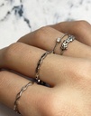 Charmins - R944 - Turned Steel Birthstone Ring White Cristal