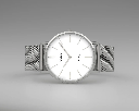 Oozoo Timepieces - Armbanduhr - Vintage Unisex Edelstahl-Mesh-Armband - Silber/Weiß 40mm