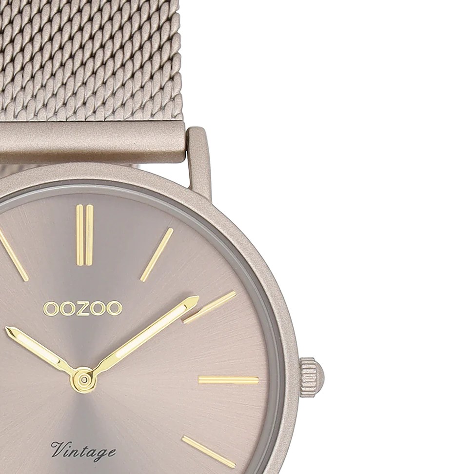 Oozoo Timepieces - Armbanduhr - Vintage Unisex Edelstahl-Mesh-Armband – taupe