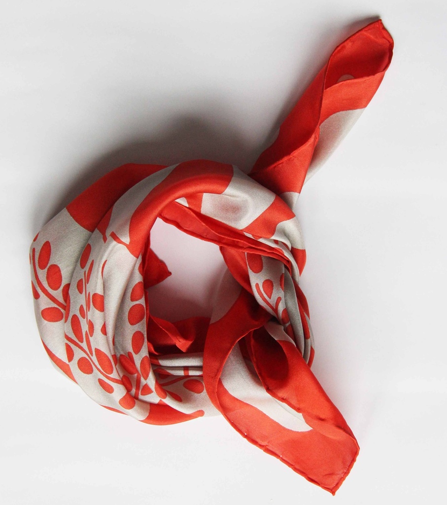 Les Belles Vagabondes - Seidentuch Mini Foulard Peace and Love orange
