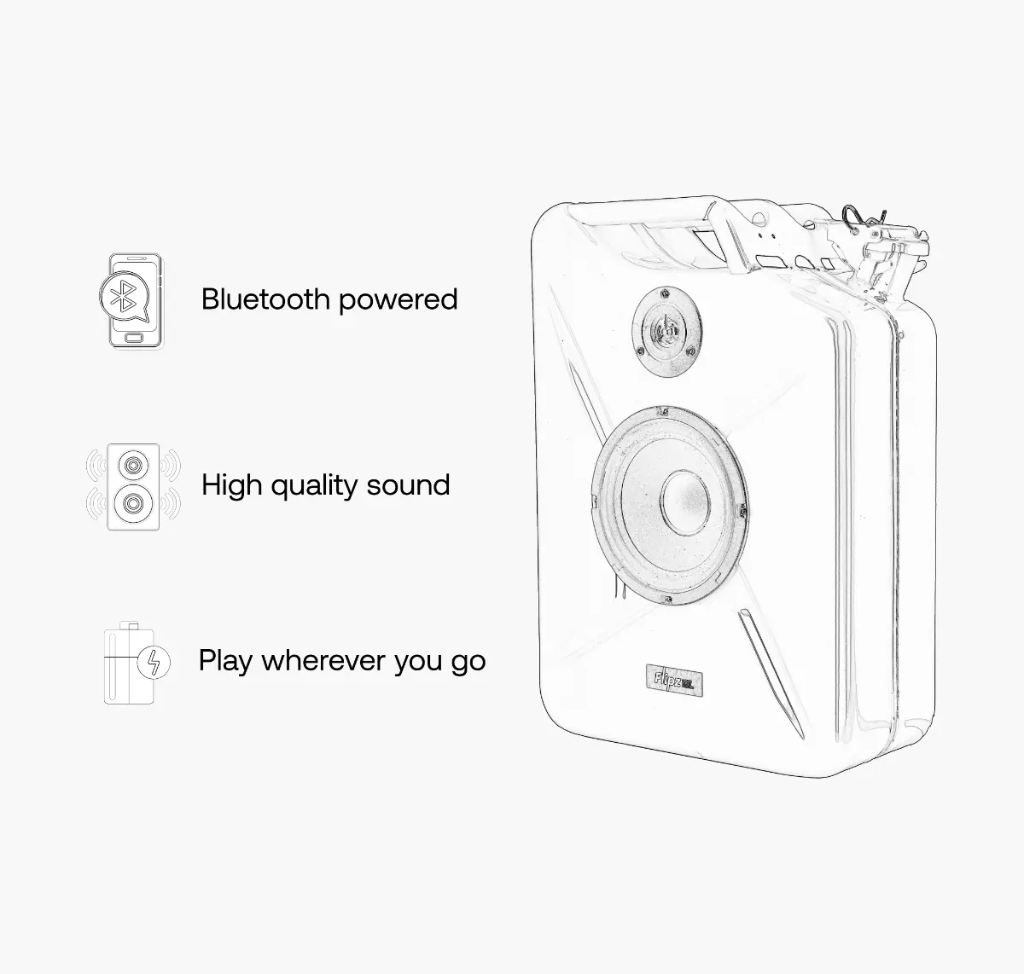 Flipz Speaker - Petrol sound yellow L (jerrycan)
