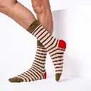 Billybelt - Baumwollsocken beige braun gestreift