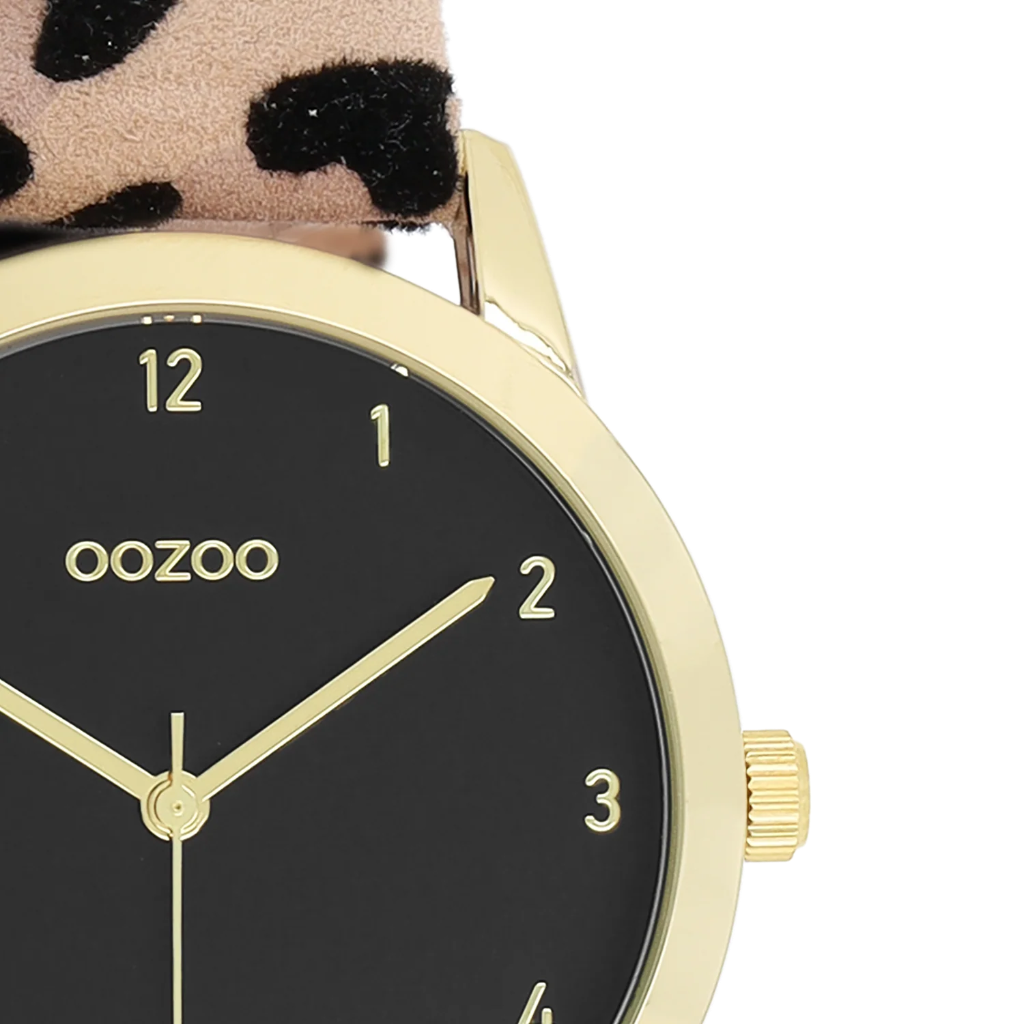 Oozoo Timepieces - Armbanduhr - Leo Damen Gold / schwarz 38mm M