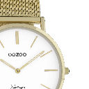 Oozoo Timepieces - Armbanduhr - Vintage Unisex Edelstahl-Mesh-Armband - gold / weiß