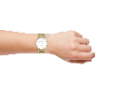 Oozoo Timepieces - Armbanduhr - Vintage Unisex Edelstahl-Mesh-Armband - gold / weiß