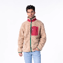 Billybelt - Unisex Sherpa Jacke - Natur/Burgundy