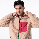 Billybelt - Unisex Sherpa Jacke - Natur/Burgundy