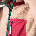 Billybelt - Unisex Sherpa Jacke - Natur/Burgundy