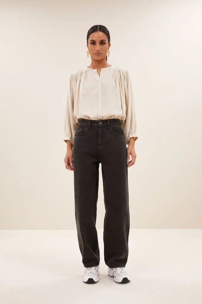 By Bar - Becky lurex blouse - 1700 rose lurex stripe