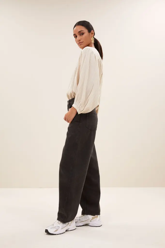 By Bar - Becky lurex blouse - 1700 rose lurex stripe