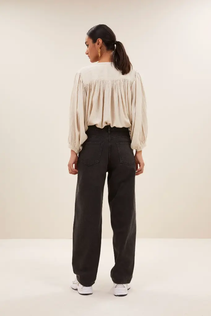 By Bar - Becky lurex blouse - 1700 rose lurex stripe
