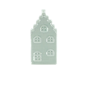 Housevitamin - Money Bank Spardose Hollandhaus Keramik mintgrün 7x7x13cm