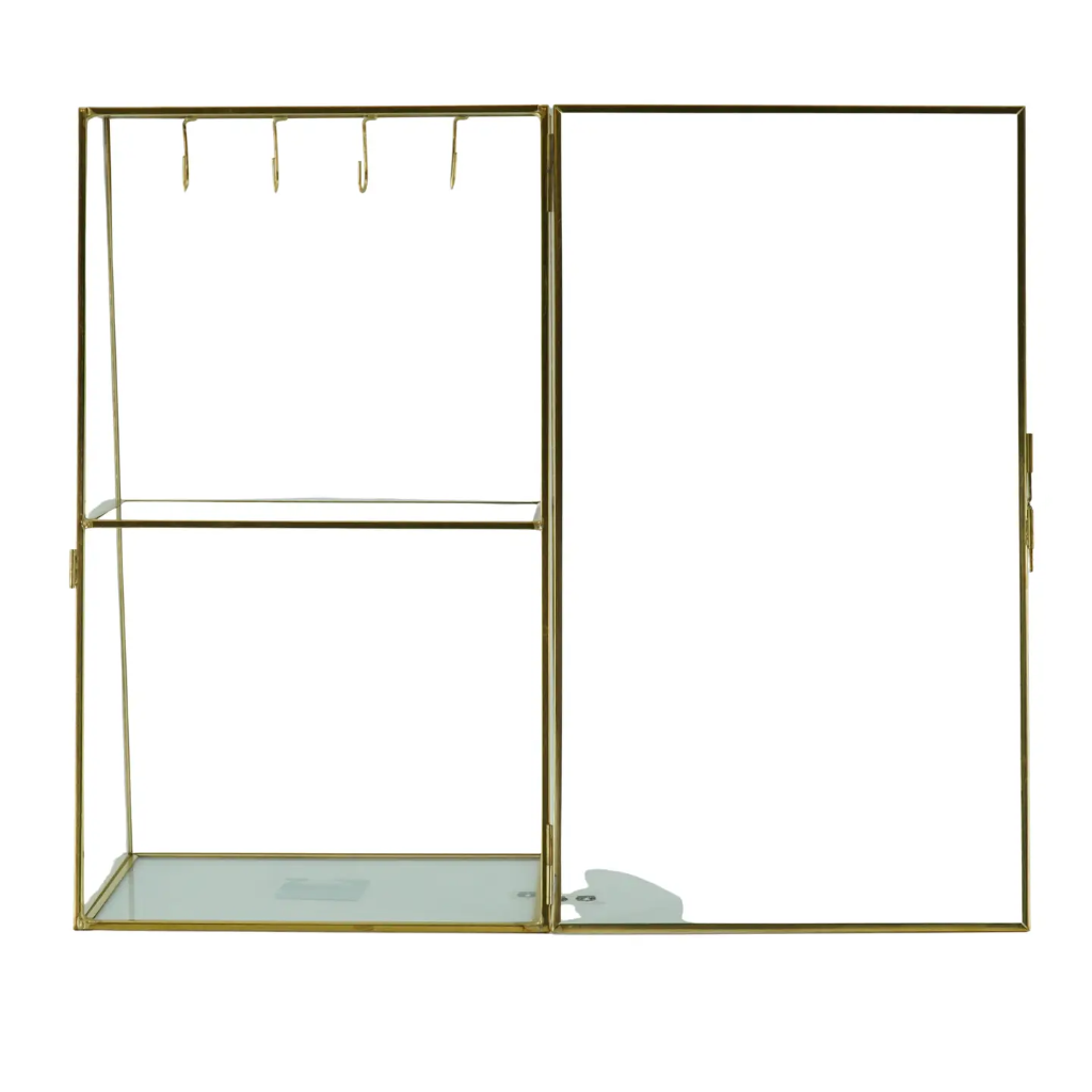 Housevitamin - Schmuckkästchen Metall gold/Glas 18x11x31cm
