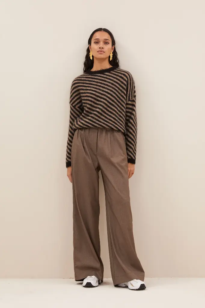 By Bar - Diagonal natural pullover - 730 biscuit