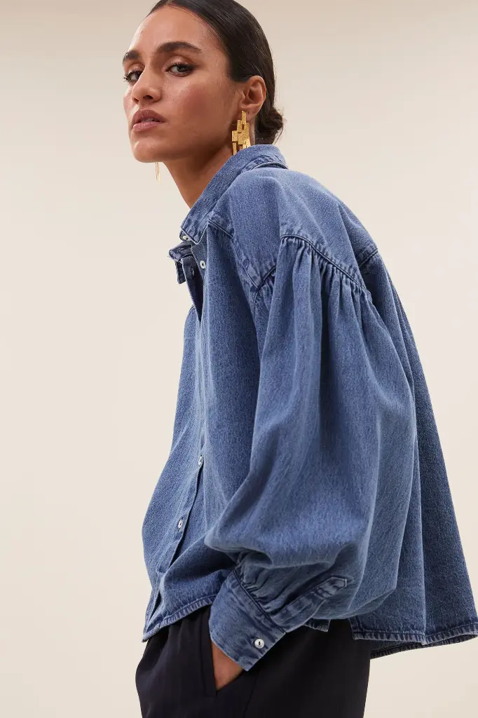 By Bar - Sarah short denim blouse - 1602 medium denim