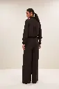 By Bar - Uma satin stripe pants - 872 cafe noir