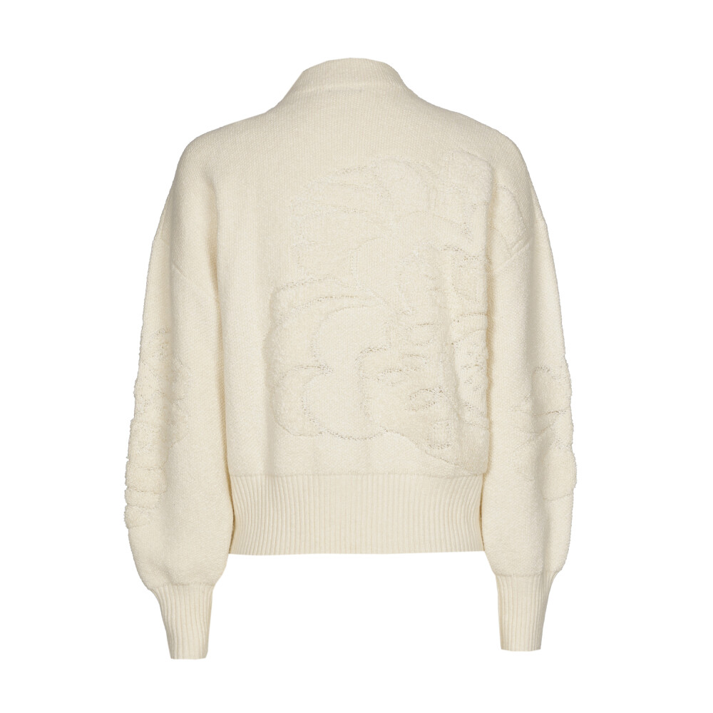 Caroline Biss - COSY PULLOVER WITH FLORAL RELIEF PATTERN cream