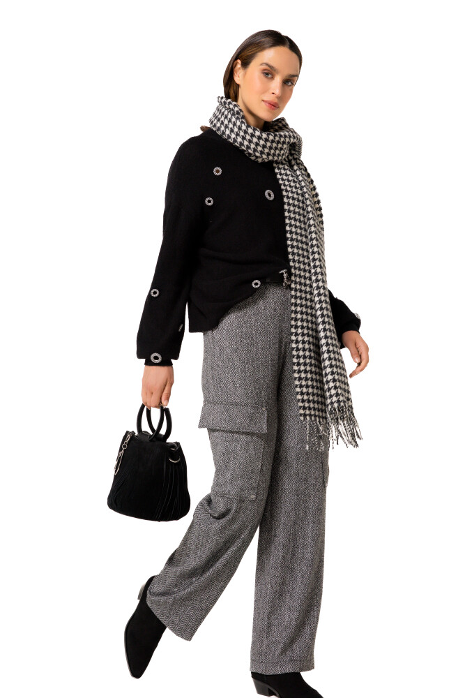 Caroline Biss - Cosy scarf black white multi