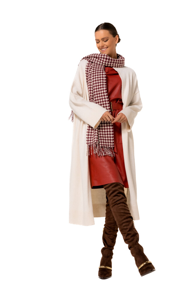 Caroline Biss - Cosy scarf plum white multi