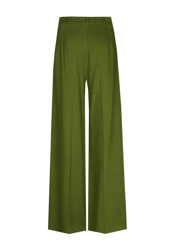 Caroline Biss - ELEGANT TROUSERS IN SOFT WOOL MIX avocado