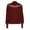 Caroline Biss - FINE KNIT LOOSE-FITTING PULLOVER WITH OPENWORK EFFECT burgandy