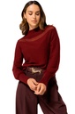 Caroline Biss - FINE KNIT LOOSE-FITTING PULLOVER WITH OPENWORK EFFECT burgandy