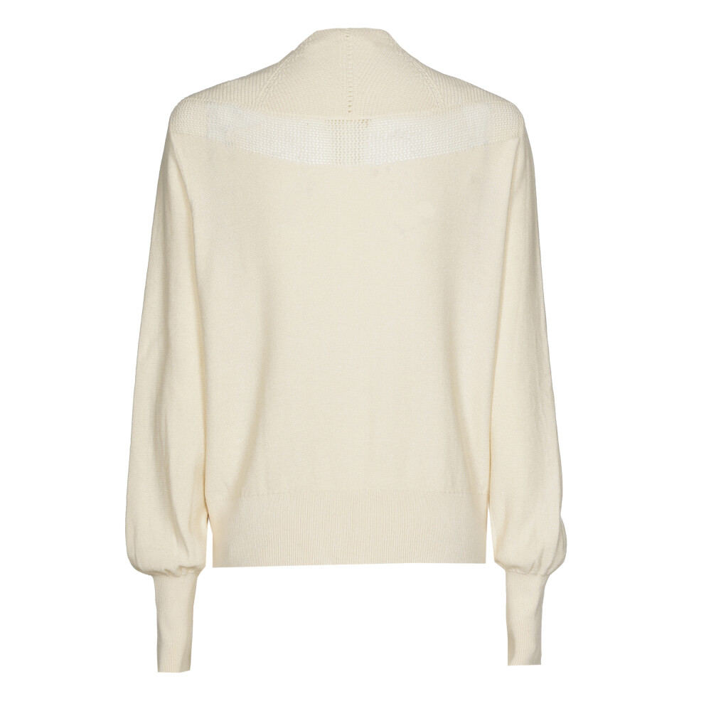 Caroline Biss - FINE KNIT LOOSE-FITTING PULLOVER WITH OPENWORK EFFECT cream