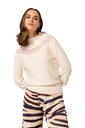 Caroline Biss - FINE KNIT LOOSE-FITTING PULLOVER WITH OPENWORK EFFECT cream