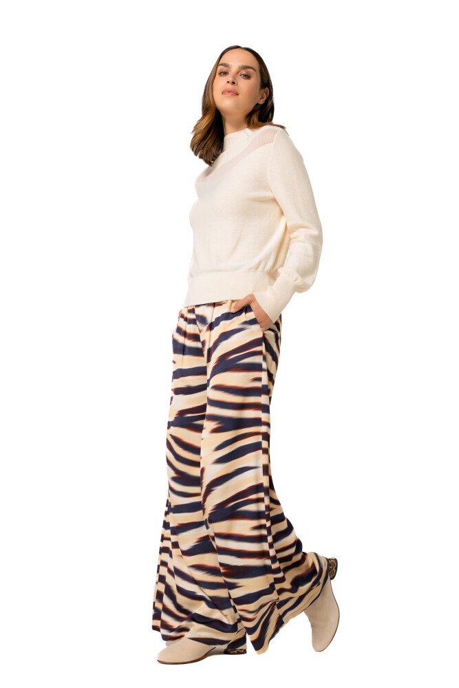 Caroline Biss - FINE KNIT LOOSE-FITTING PULLOVER WITH OPENWORK EFFECT cream
