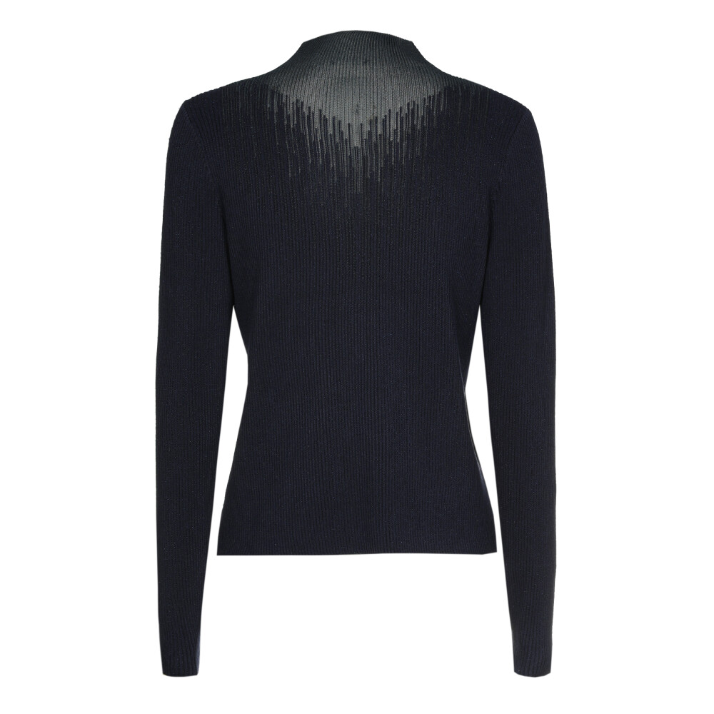 Caroline Biss - FITTED DRESSY PULLOVER IN RIBBED JERSEY midnight