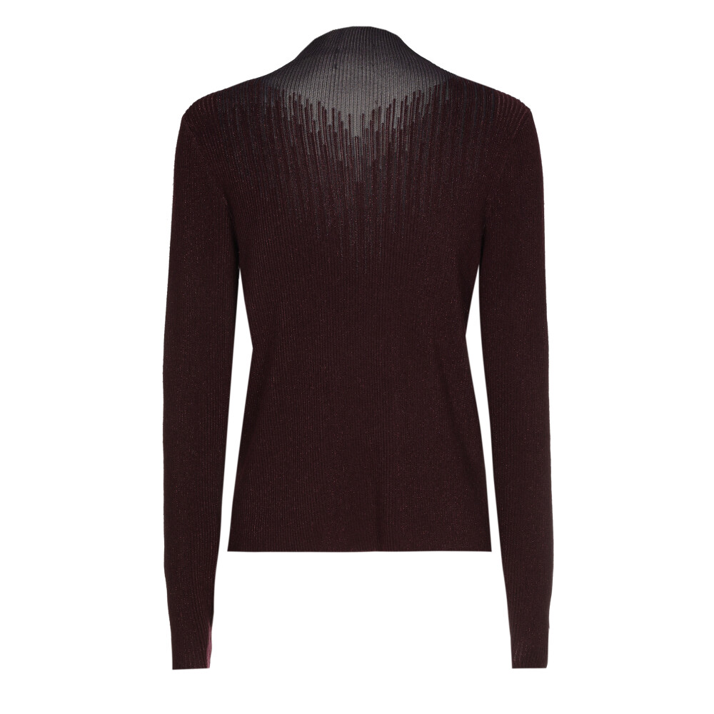 Caroline Biss - FITTED DRESSY PULLOVER IN RIBBED JERSEY plum