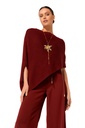 Caroline Biss - Fine-knit poncho burgandy