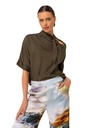 Caroline Biss - STRAIGHT TOP WITH SHOULDER DETAIL pine green