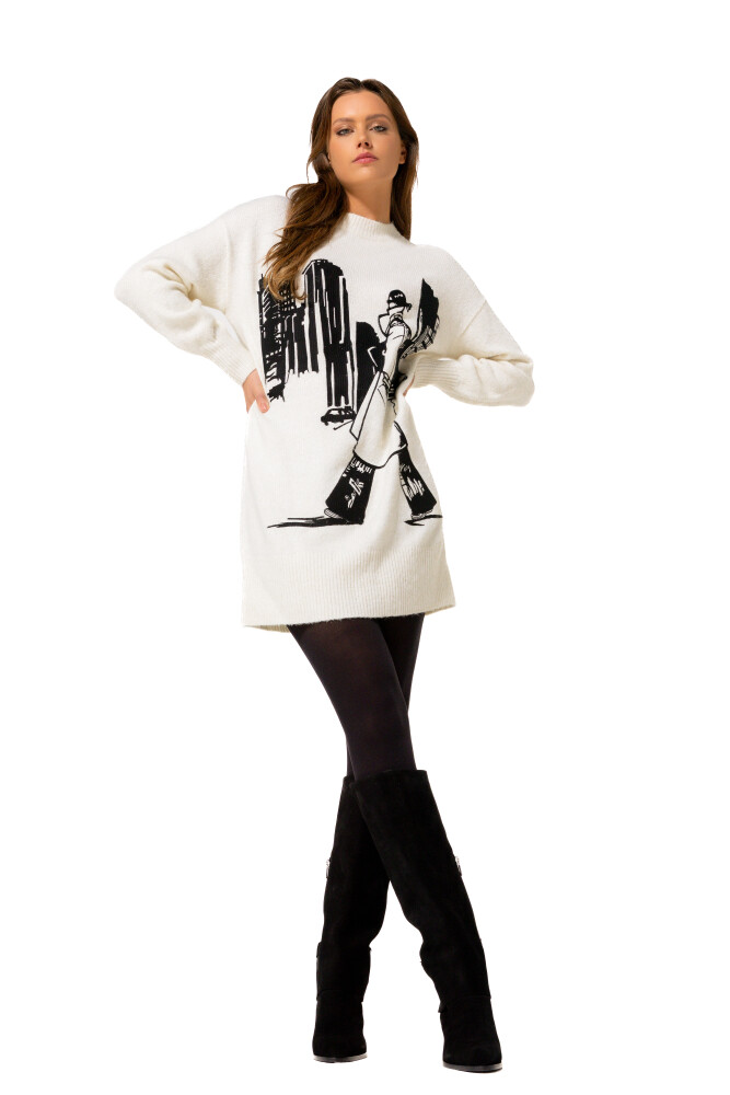 Caroline Biss - Short comfortable jersey dress with embroidery multi color