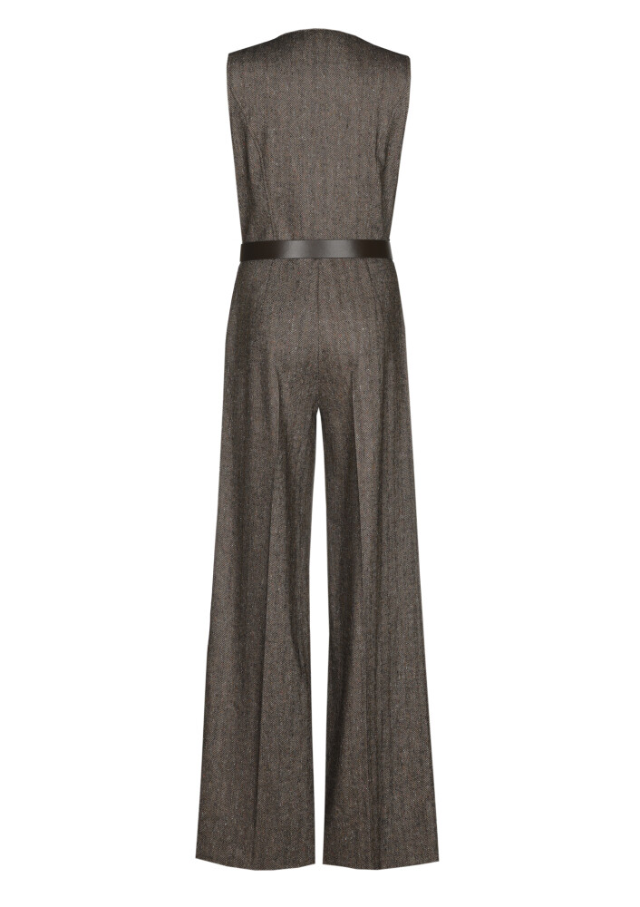 Caroline Biss - TWEED JUMPSUIT coffee