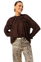 Caroline Biss - Tunika STRAIGHT FLOWY BLOUSE WITH FLOUNCE EFFECT coffee 