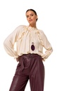 Caroline Biss - Tunika STRAIGHT FLOWY BLOUSE WITH FLOUNCE EFFECT cream