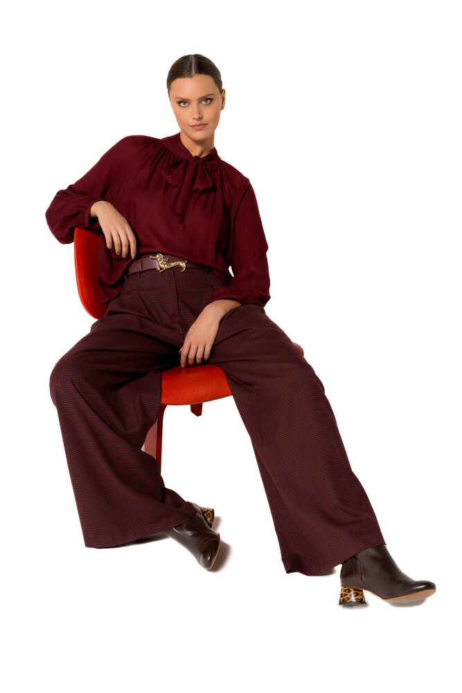Caroline Biss - WIDE CITY-LOOK PANTS, HIGH WAIST multi color