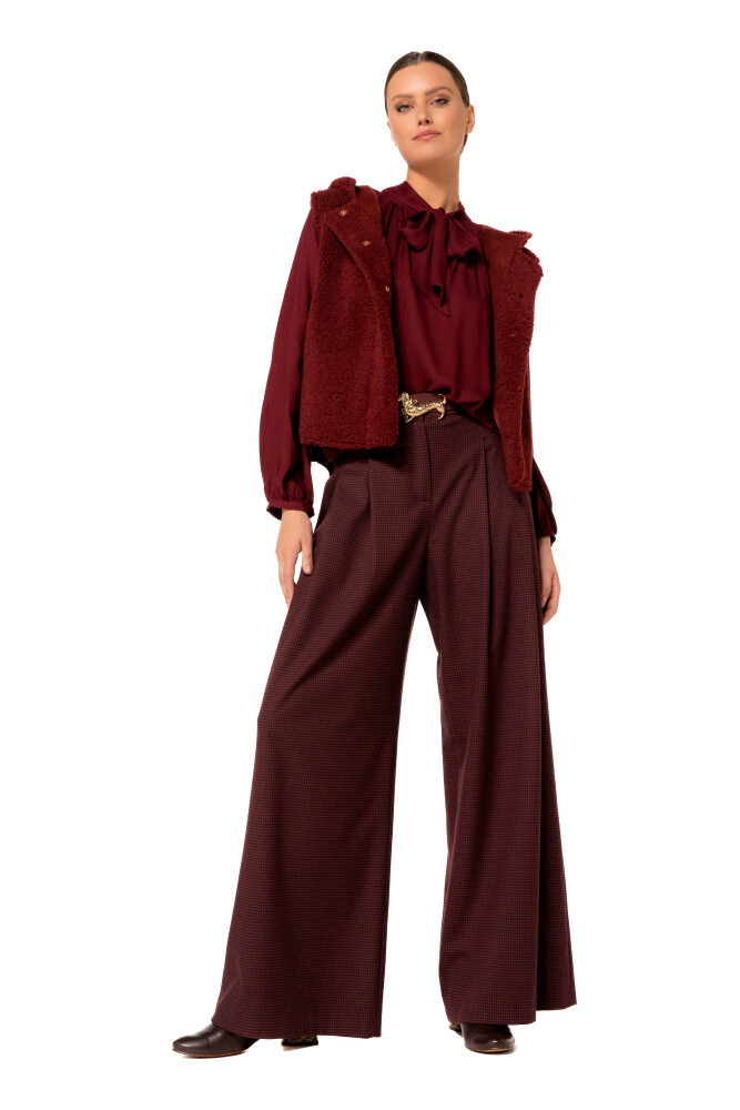Caroline Biss - WIDE CITY-LOOK PANTS, HIGH WAIST multi color