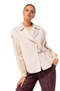 Caroline Biss - Weste STRAIGHT-FIT SHORT BODY WARMER WITH ASYMMETRICAL FASTENING cream 