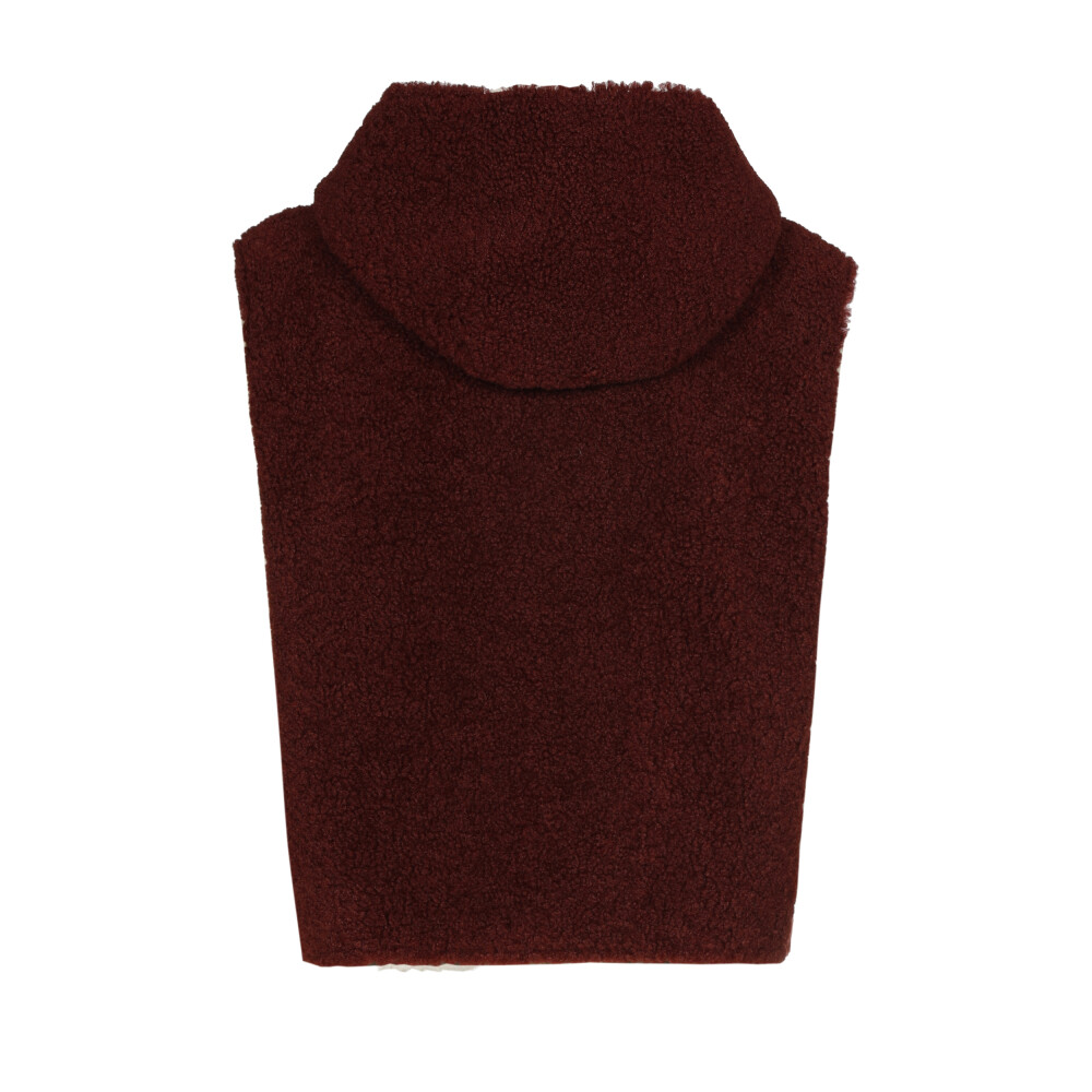 Caroline Biss - Weste TEDDY BODY WARMER WITH HOOD burgandy 