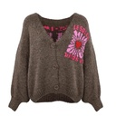 Strickjacke Le Soleil braun rosa pink