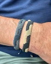 LeJu - Bracelet Macrame Men light and dark grey polyester threads