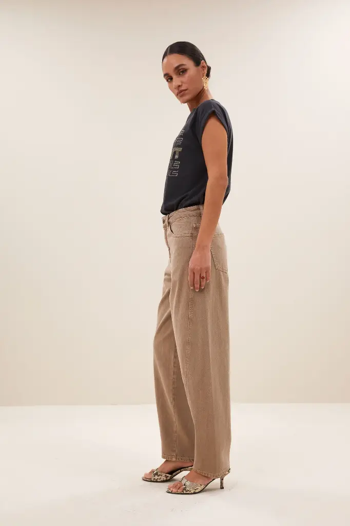 By Bar - Begum Denim Pants - 816 stone sand