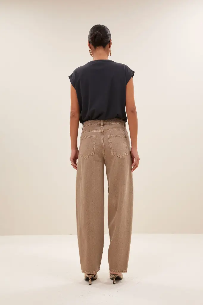 By Bar - Begum Denim Pants - 816 stone sand