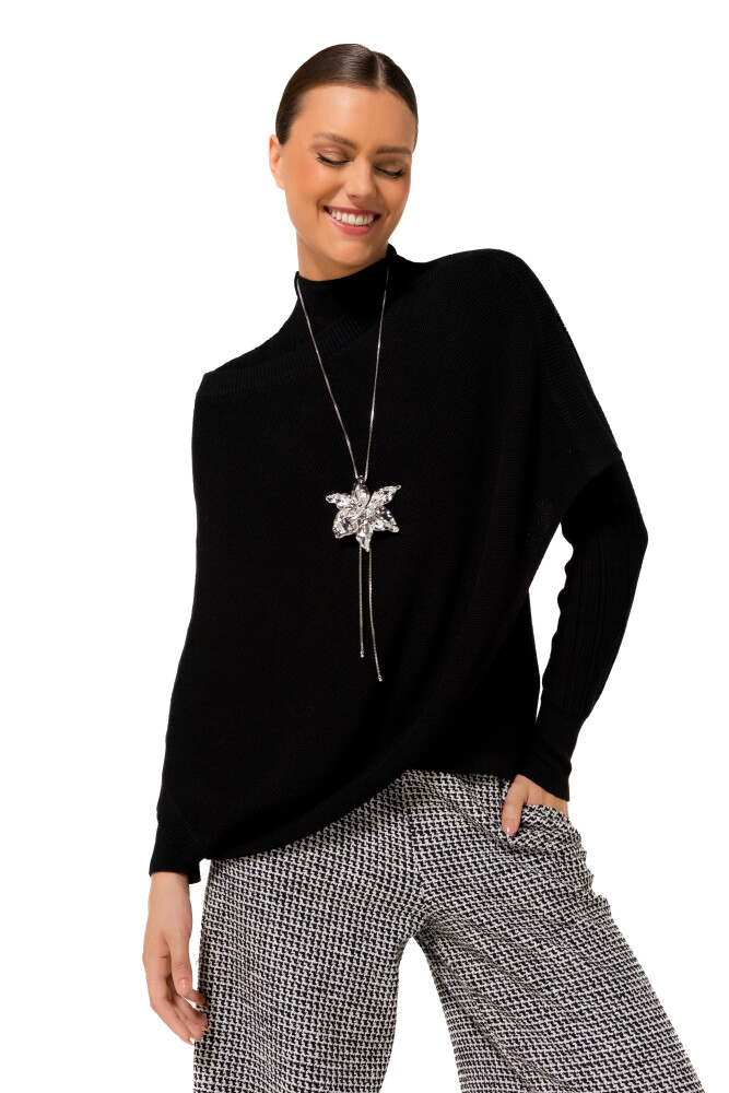 Caroline Biss - Fine-knit poncho schwarz