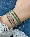 LeJu - Bracelet copper polyester threads with copper glass beads