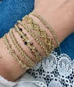 LeJu - Bracelet gold metallic threads with gold glass beads